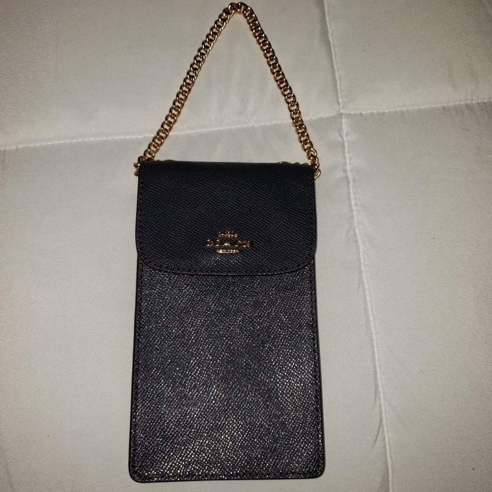 🔥NWOT Coach Navy Blue / Gold  XGRN NS Mini Phone & Wallet Crossbody🔥